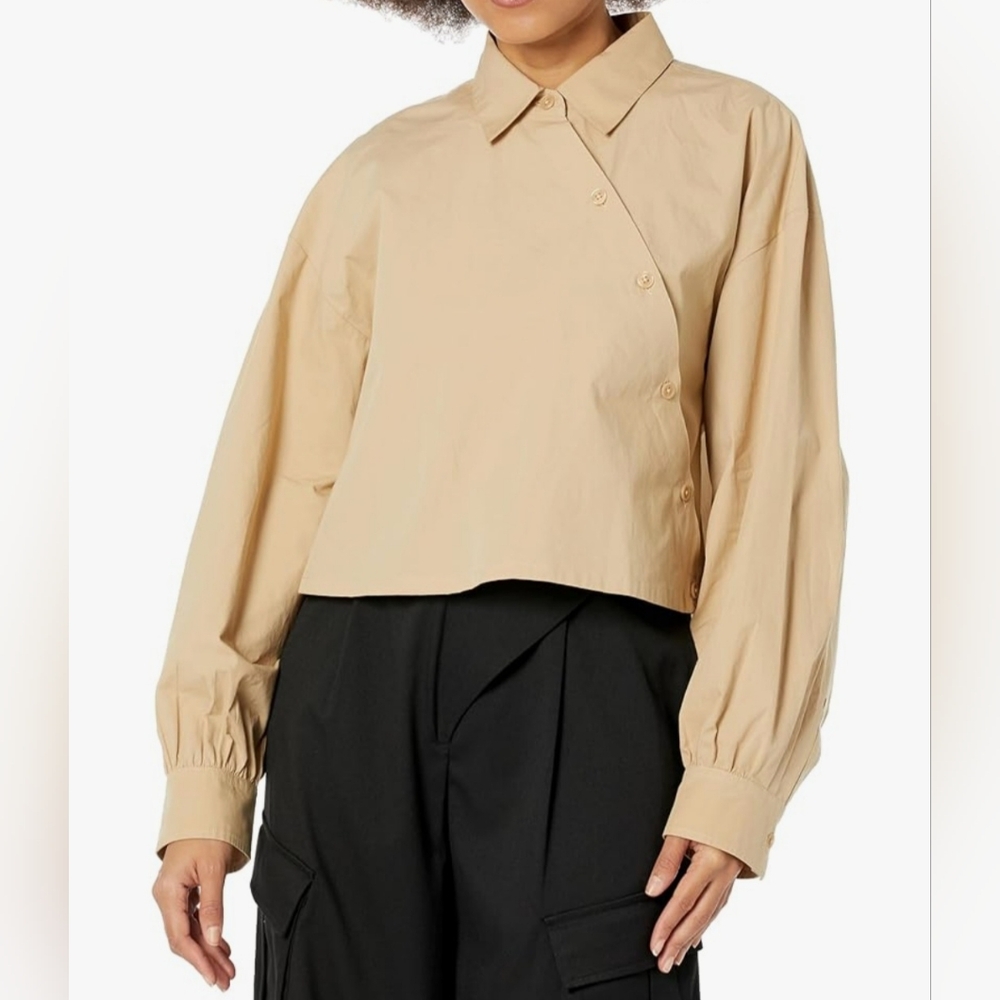 The Drop Karen Britchick cropped assymetric front shirt